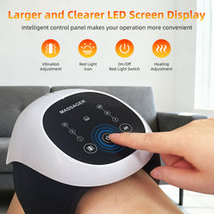 Cordless Knee Massager with 3 Levels Heat and 3 Vibration LED Touch Screen