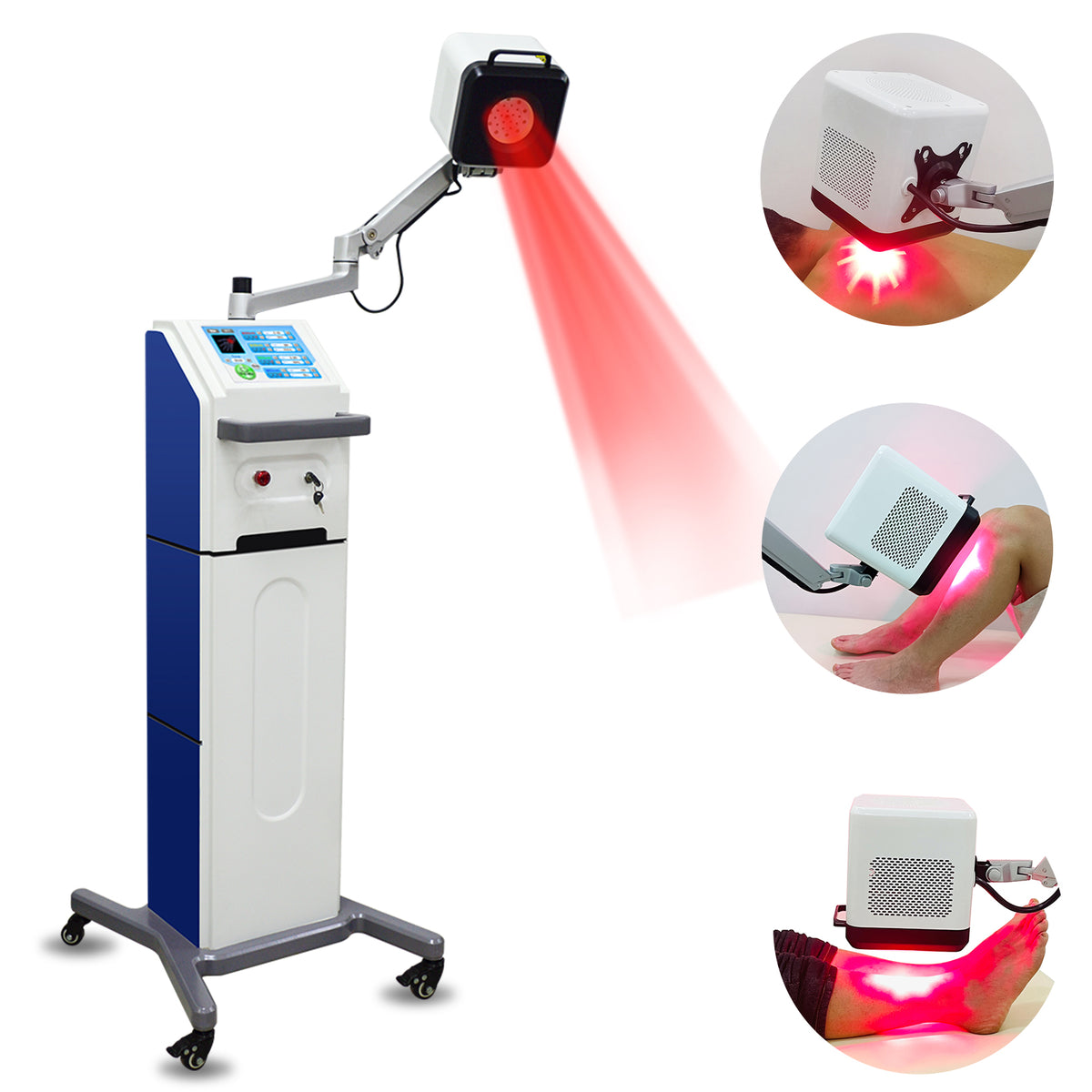 ZJZK 90W Unattended 650nm 808nm 905nm 980nm High Intensity Class 4 Laser Therapy for Various Pain Inflammation Tissue Repair Independently Control
